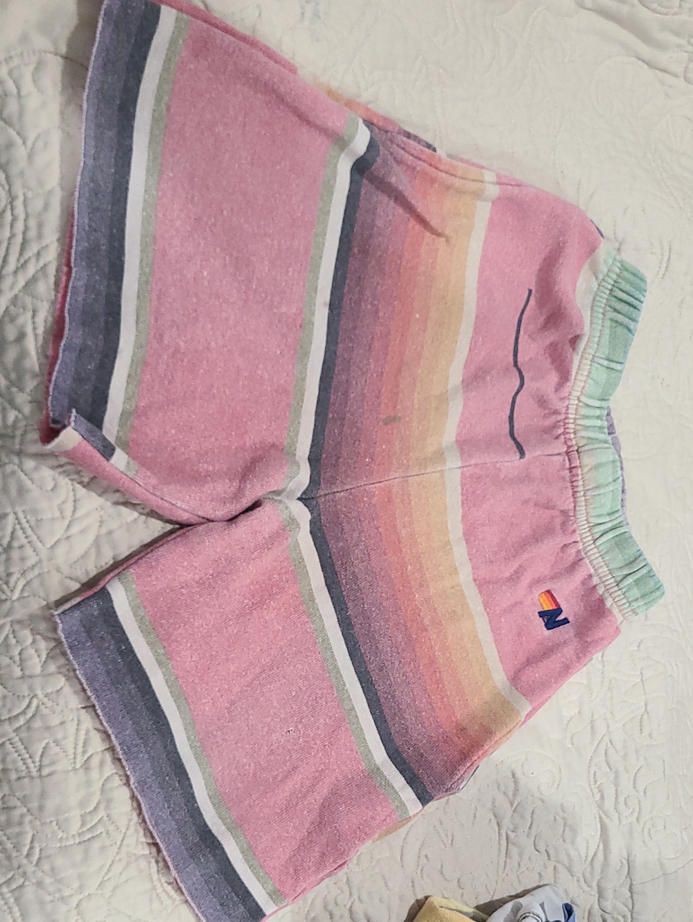 Kids Pink Striped Pull-On Shorts